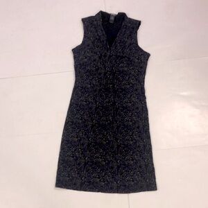 Kenneth Cole Reaction L Dress Black Abstract Purple Blu Green Pattern Sleeveless